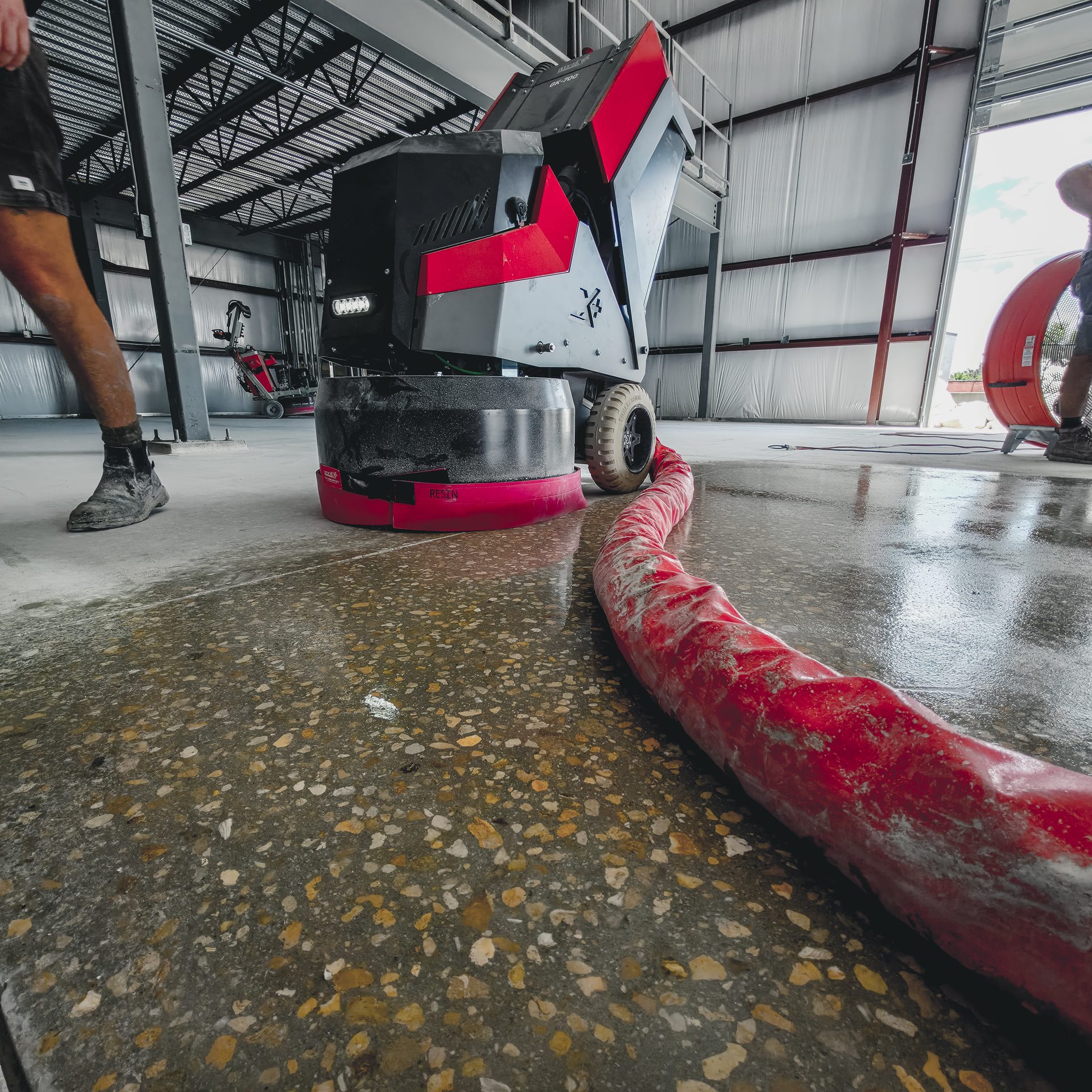 Full aggregate exposed during grinding at Cougar Companies